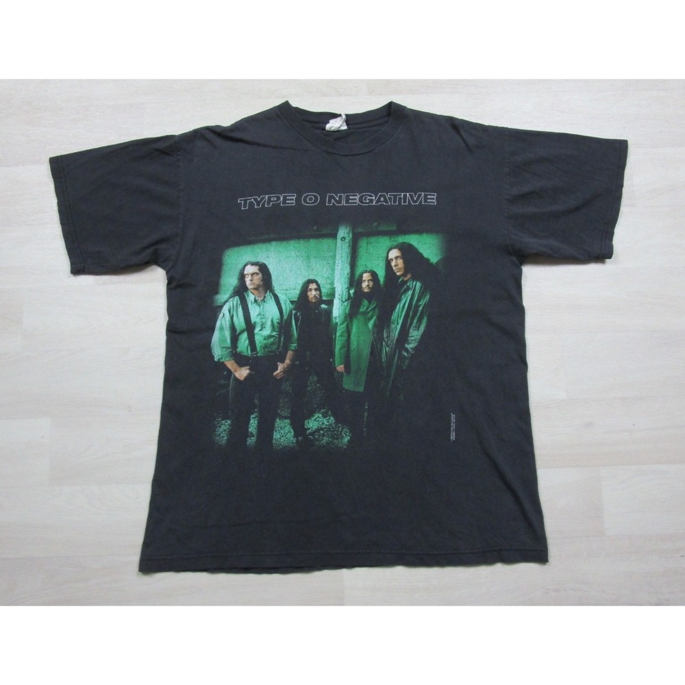 Vintage 90s Type O Negative Skeleton Crew T-Shirt (L) Original 1999 Blue Grape